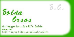 bolda orsos business card